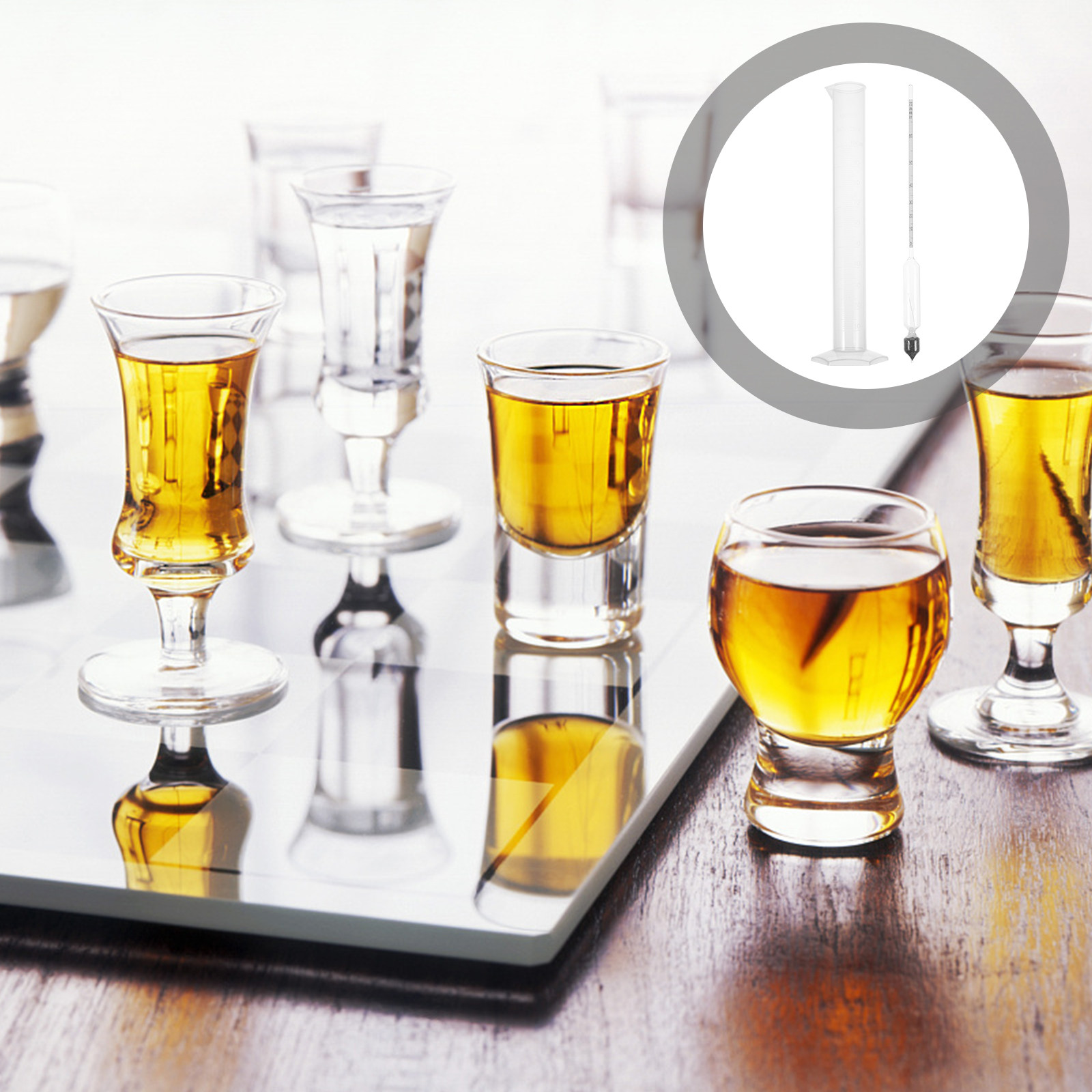 Wine Beer Cider - 1 zestaw profesjonalnego alkoholomierza z szklanym