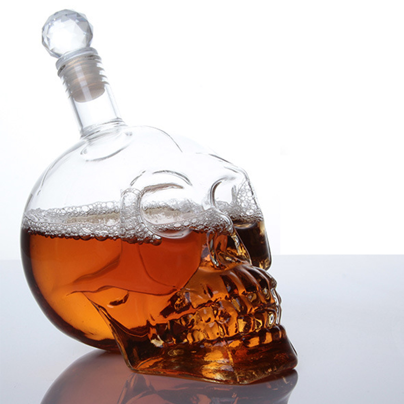 Wine Vodka Beer - Kreatywna karafka z czaszką butelka kryształowa