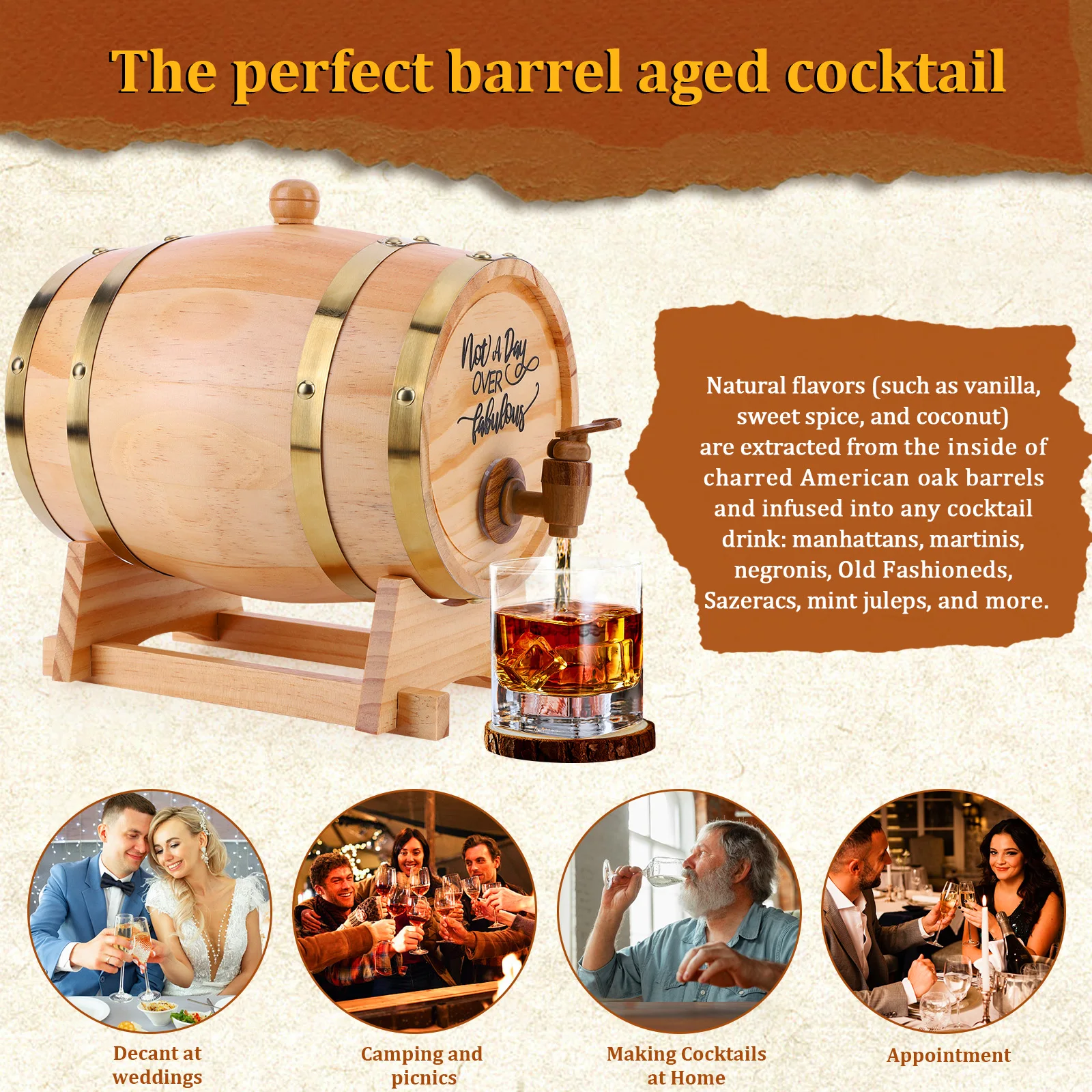 Drewniane beczki na whisky 3L  – Wine With Beer Cocktail recenzja i cena